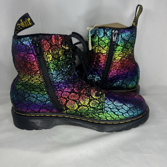 Dr. Martens 1460 Pascal Boots Women's 5 Rainbow Metallic Suede Combat Goth - Picture 9 of 13